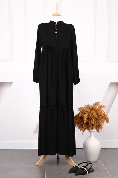 İmajButik Μαύρο μανίκι ελαστικό βολάν Ferace