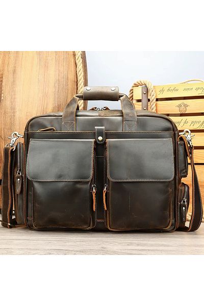 delis Servieta Pentru Barbati, Mael Gt3293, Piele Naturala, Maro