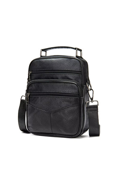 OEM Geanta De Umar Pentru Barbati Eliam Gt1814, Piele Naturala, Negru