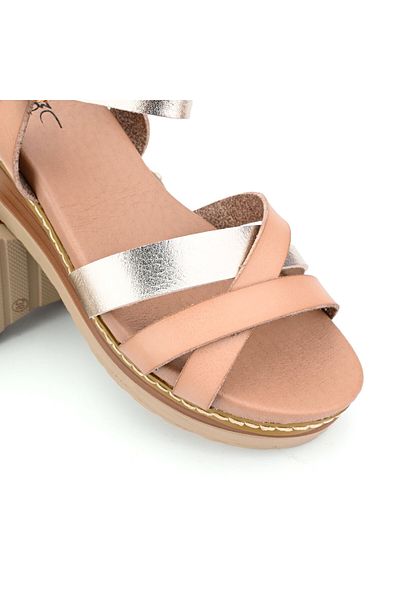 Tmall Sandale de damă, cu platformă, din piele ecologică, Sa64, kaki