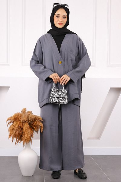 İmajButik Smoked Single Button Jacket Pants Suit