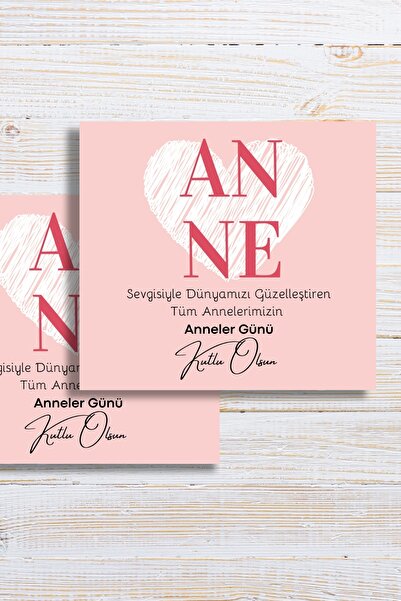 Metranya Anneler Gününüz Kutlu Olsun Tebrik Kartı, 50 Adet, Not Bileklik Tebr...