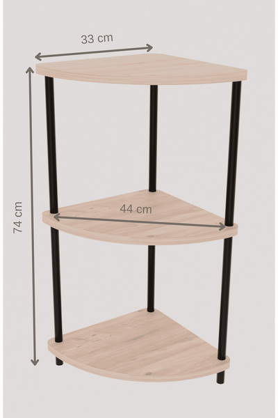 BARIN DESIGN رف زاوية مدمج من 3 طبقات رف عصري متعدد الأغراض حمام متعدد الأغراض، منظم غرفة غسيل وحدة زاوية أنيقة