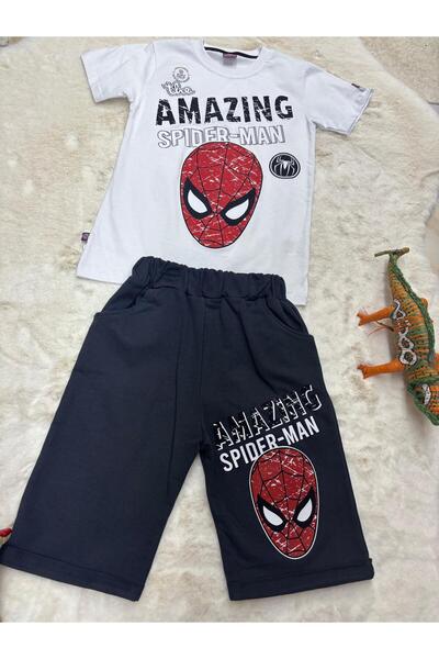 Baby örümcek adamlı erkek çocuk t-shirt şort takım