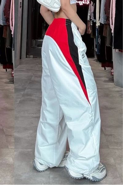 EDVESS Baggy Parachute Pantalon with Loose Fit Y2K 3 Lines Detail