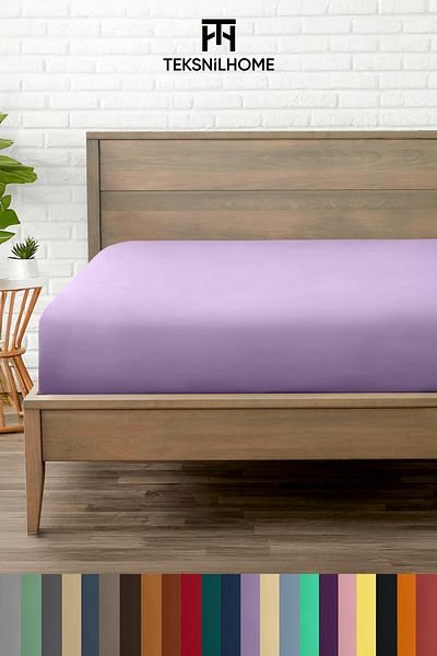 TeksNil Home 100% Microfiber Economical Combed Cotton Fitted Sheet Full Edge