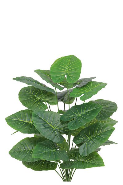 Generic Artificial Heart Leaf Seedling (Alocasia 24 Branches) in a Round Plastic Pot