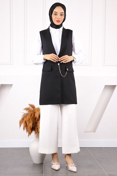 İmajButik Black Double Chain Vest