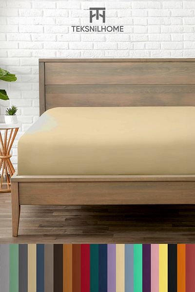 TeksNil Home 100% Microfiber Economical Combed Cotton Fitted Sheet Full Edge