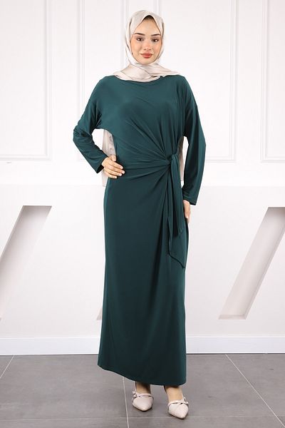 İmajButik Σμαραγδένιο Πράσινο Φόρεμα με Δαντέλα
