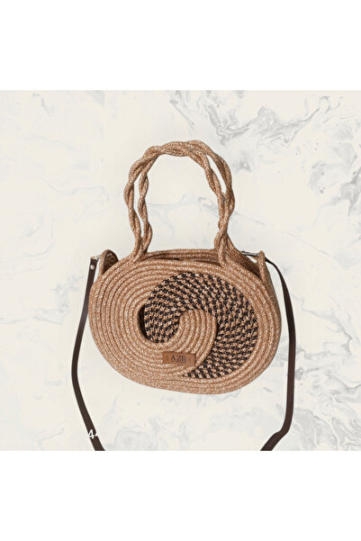 AZR HOME DESİGN Doğal Hasır Jüt Halat El Örmesi Kadın Çanta Omuz Çantası El Ç...