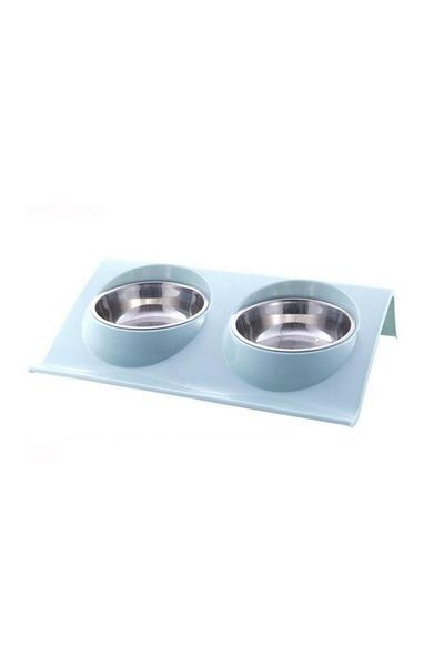 Avex Set of 2 metal bowls with stand for feeding pets