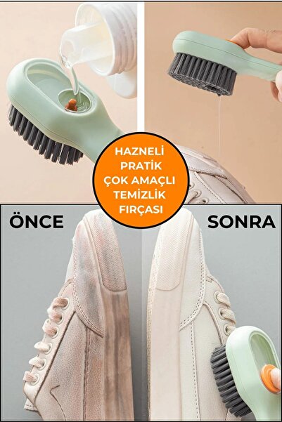 jetfast 2 Pieces Multi-Purpose Practical Hand Cleaning Brush with Detergent Tank Shoe Boots Cleaning Washing Brush