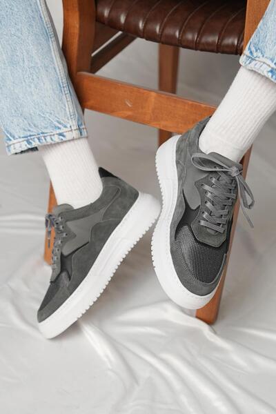 Shoetyle - Gray Suede Lace-Up Men's Sneaker 115-602