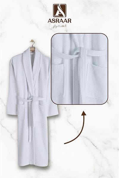Asraar Soft and Comfortable Men's Bathrobe XL – Unisex Robe with Belt for Men and Women 100% Cotton
