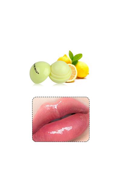 Muchmy 2 Pcs Lemon Flavor Anti Crack Lip Moisturizing Lip Balm Round Shape Lips Care Shiny Lips Balm