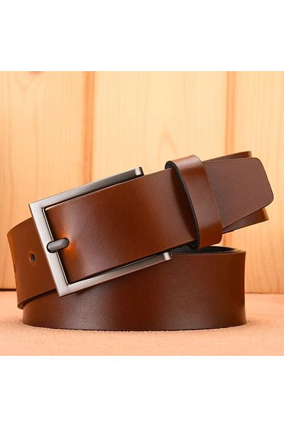 delis Men's Belt C-164, Genuine Leather, Brown
