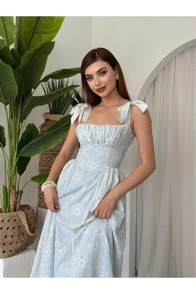 Julidress Φόρεμα με λουλουδάτο μοτίβο με κορσέ με λεπτομέρεια πλισέ μίντι μήκους