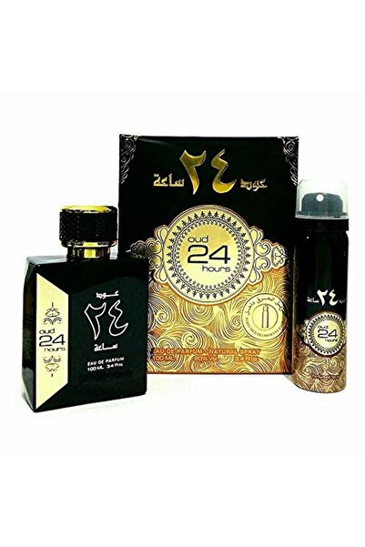 ARD AL ZAAFARAN Oud 24 Hour Eau De Perfume 100ml Deo 50ml Inside