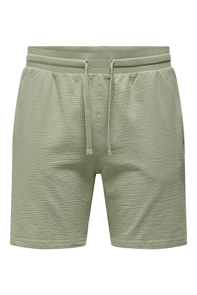 Only & Sons Ανδρικό υφασμάτινο σορτς Seersucker Casual Cut - Ανοιχτό πράσινο"