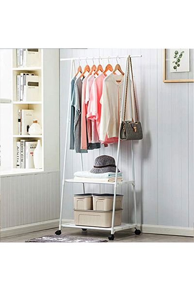 Generic Multi-function Triangle Coat Rack Removable Bedroom Hanging With Wheels Floor Standing Clothes Rack