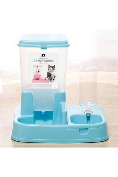 Avex Dozator de hrana si apa pentru animale, 2in1, culoare Albastru