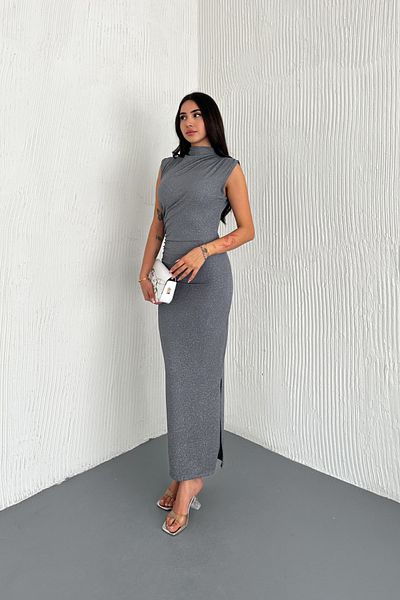 The Robi Φόρεμα Draped Midi Length Glitter Λεπτομερές Φόρεμα
