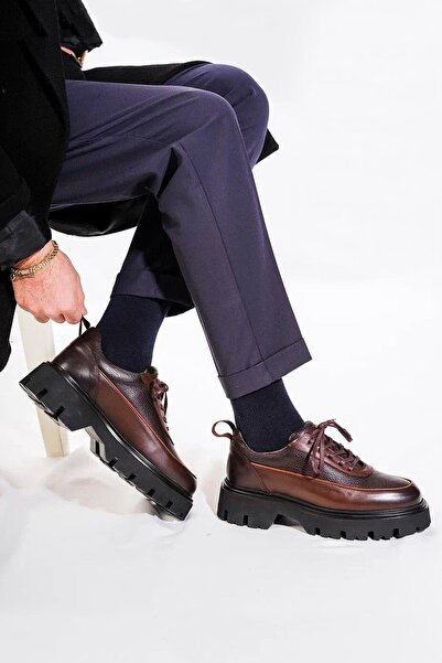 Shoetyle - Brown Genuine Leather Lace-Up Men's Casual Shoes 115-K534
