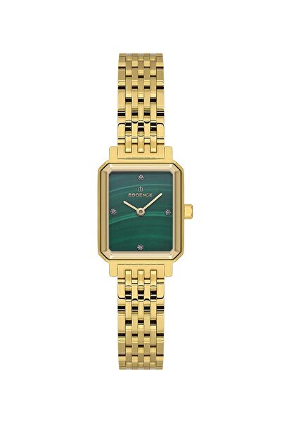 Essence Es6940Fe.170 Rectangle Dial Steel Band Steel Case 5 Atm Water Resistant Gold Color Women