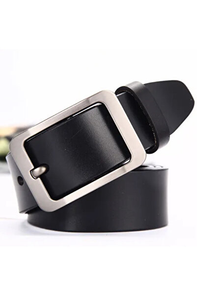 delis Мъжки колан C-98, естествена кожа, черен