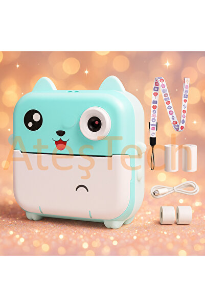 AteşTech Şipşak Fotoğraf Makinesi Çocuk Dijital Fotoğraf Makinesi Aynalı + 3 Rulo