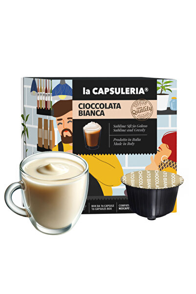 La Capsuleria Ciocolata calda alba, 16 capsule compatibile Dolce Gusto, La Capsuleria