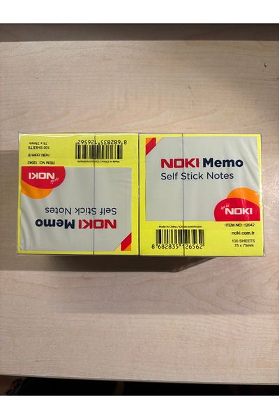 Noki Memo Adhesive Note Paper 75X75 mm 100 Sheets X 12 Pieces - Assorted Neon Colors
