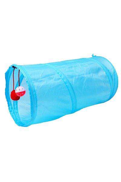 Avex Jucarie pisica tunel, lungime 50 cm, culoare albastra