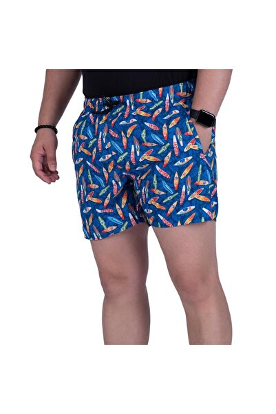 Exuma Men's Blue Patterned Swim Shorts 1315072