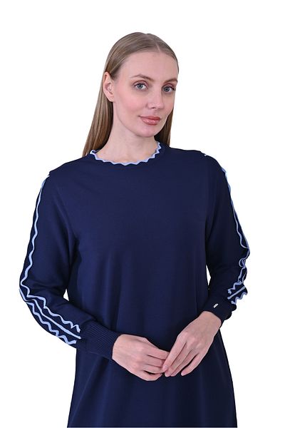 Invee Invee 7030 Navy Blue Knitwear Dress