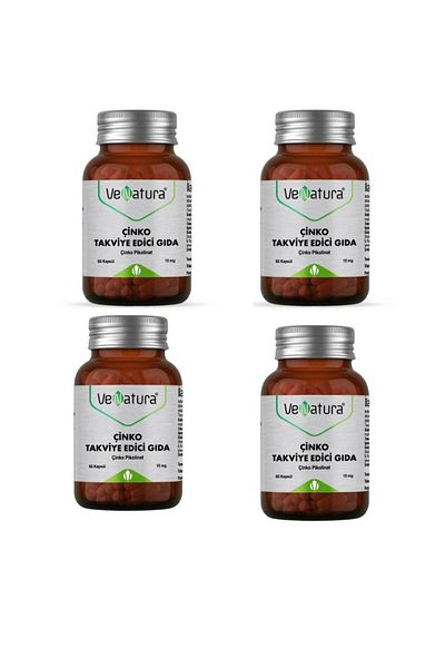 VeNatura Zinc 15 Mg 60 Capsules 4 Pieces