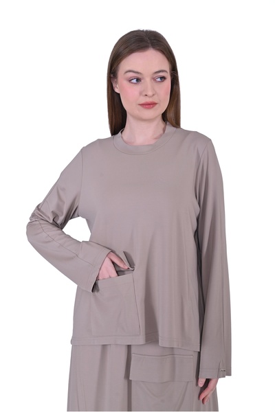 Invee Skirted Modal Suit - Mink