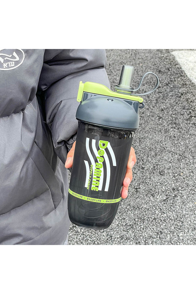 Livava Energy Drinker 500 Ml, with Shaker and Straw, Gray, 24X11