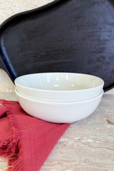 porselenden Modern Cream 19 cm Set of 2 Deep Premium Porcelain Salad Bowl Presentation