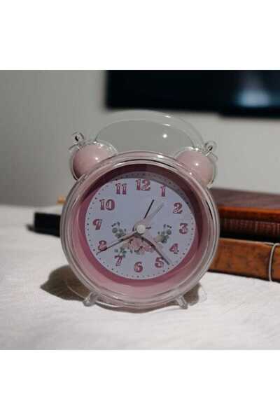 Menuzer Sevimli Çalar Saat, Çiçek Modelli Kristal Tasarımlı, Rahat Arka Ayarı...