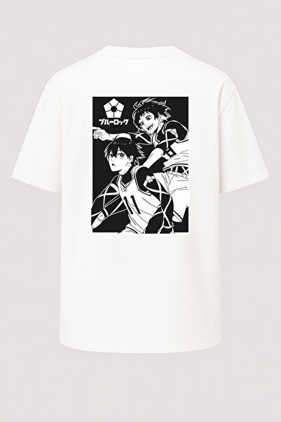 nirvoda Tricou oversize unisex - imprimat Bachira și Isagi Blue Lock