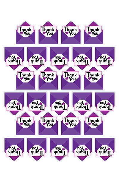 gg gençgirişimci Thank You Envelope Sticker 4X4.2 cm (54 Pieces)