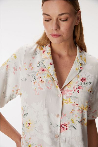 Anıl Anil Man 11355 Women's Short Sleeve Shirt and Shorts Set