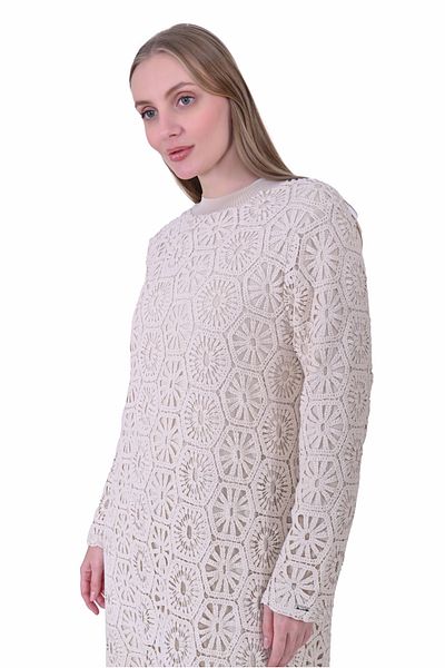 Invee İnvee 7031 Beige Lace Dress