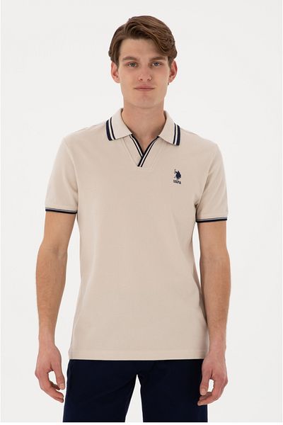 U.S. Polo Assn. Ανδρικό μπλουζάκι με λαιμόκοψη πόλο με λεπτή εφαρμογή
