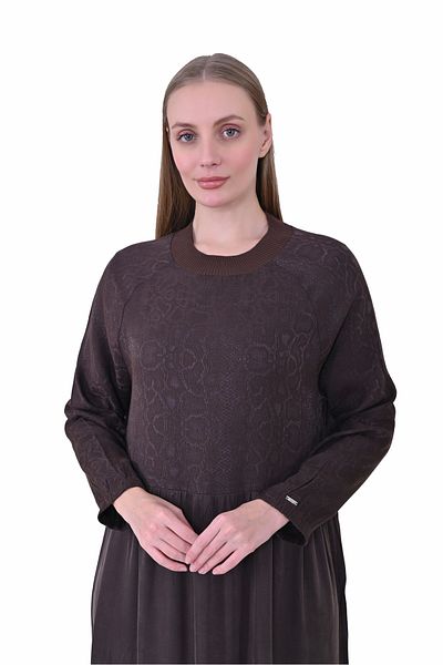 Invee Invee 7033 Patterned Modal Dress - Brown