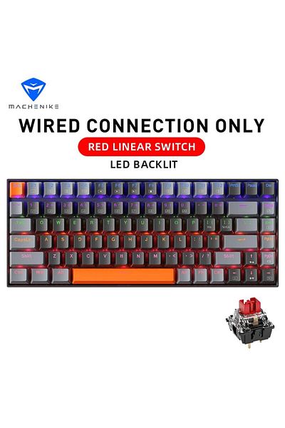 Choice Red Switch Dark Gray Machenike K500A-B84 Mechanical Keyboard 75% TKL Hot-Swappable Wired Gaming Keyb