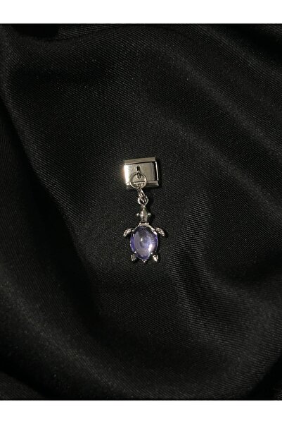 OCTBJX Sallantılı Zirkon Taşlı Lila Kaplumbağa İtalyan Charm