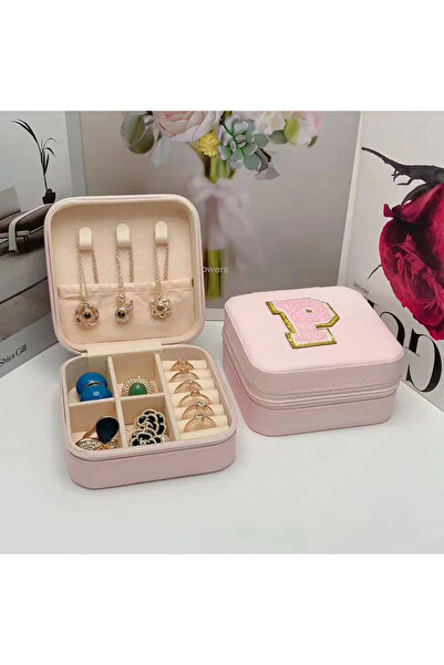 Choice صندوق تخزين مجوهرات صغير من P أفكار هدايا وصيفة العروس حقيبة مجوهرات للسفر الحرف الأول مع اسم الميلاد.